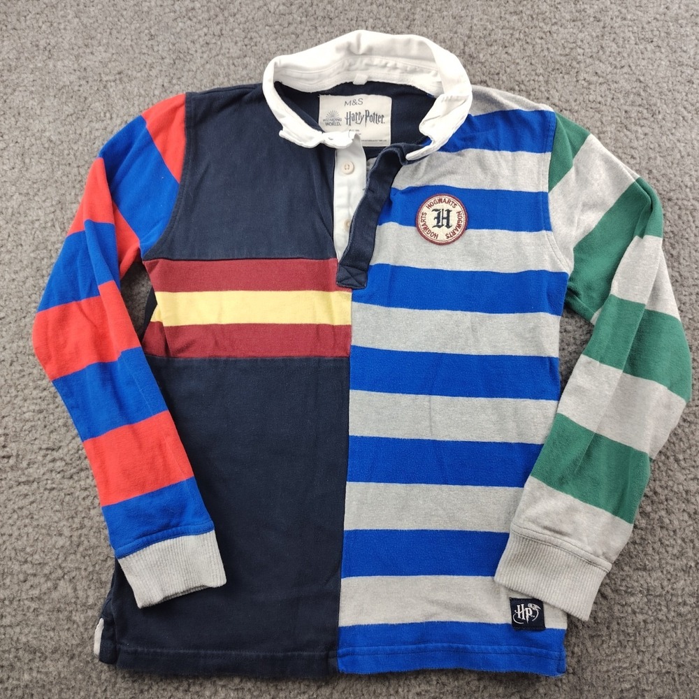 Harry Potter Rugby Shirt Long sleeve Shirt 10-11yrs M&S Cotton Striped Preppy